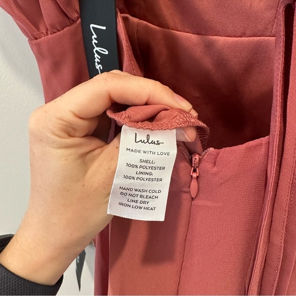 Lulus Exemplary Beauty Rusty Rose Sleeveless Tie Back Maxi Dress Wedding Guest - Picture 12 of 13